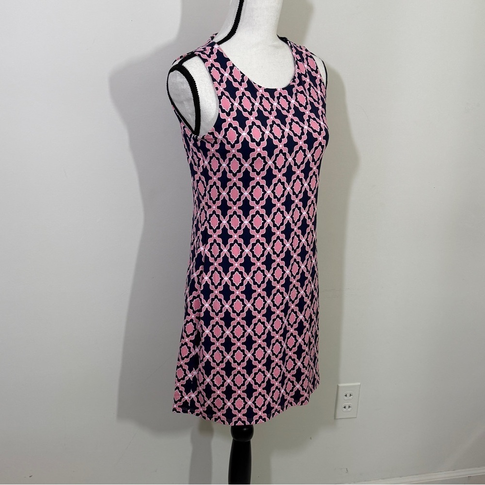 Charter Club Pink and Black Geometric Dress